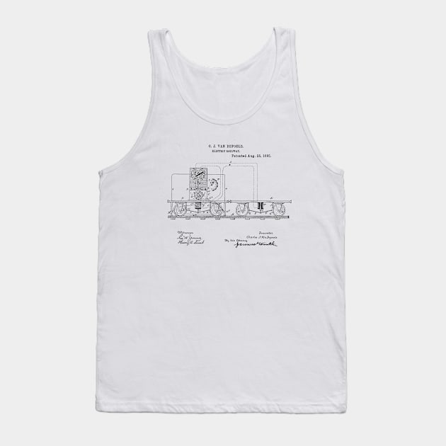 Electric Railway Vintage Patent Hand Drawing Tank Top by TheYoungDesigns